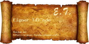 Eigner Tünde névjegykártya